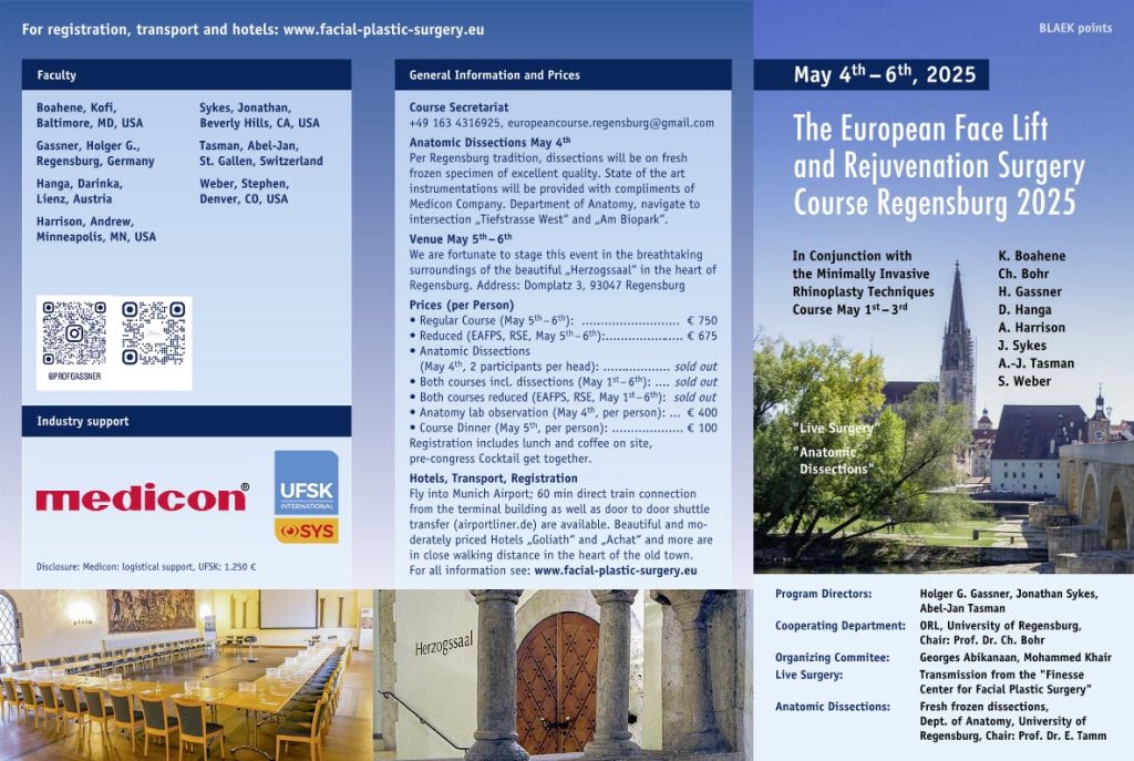 The European Face Lift and Rejuvenation Surgery Course Regensburg 2025
