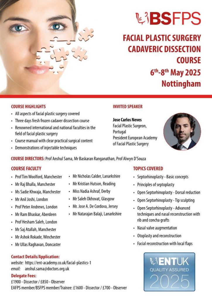 BSFPS Facial Plastic surgery Cadaver Dissection course